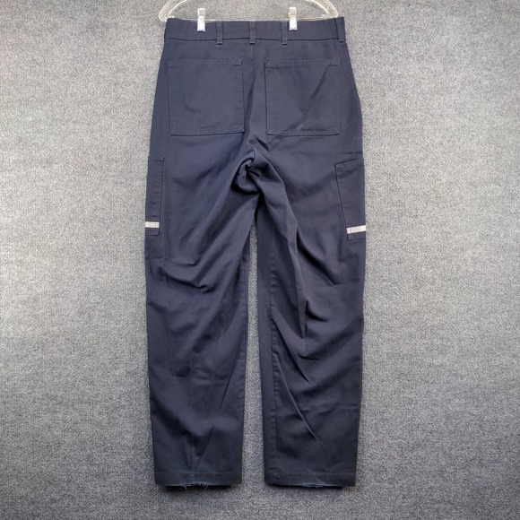 FedEx Stan Herman Men's Uniform Pants Blue Size 34R-33 Reflective Employee - Picture 2 of 12